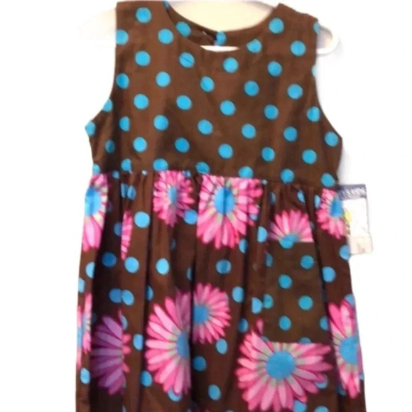 CORKY’S KIDS NEW GIRLS BOUTIQUE PINK DRESS  FLORAL SUMMER SLEEVELESS SIZE 4T 4 - Picture 2 of 4